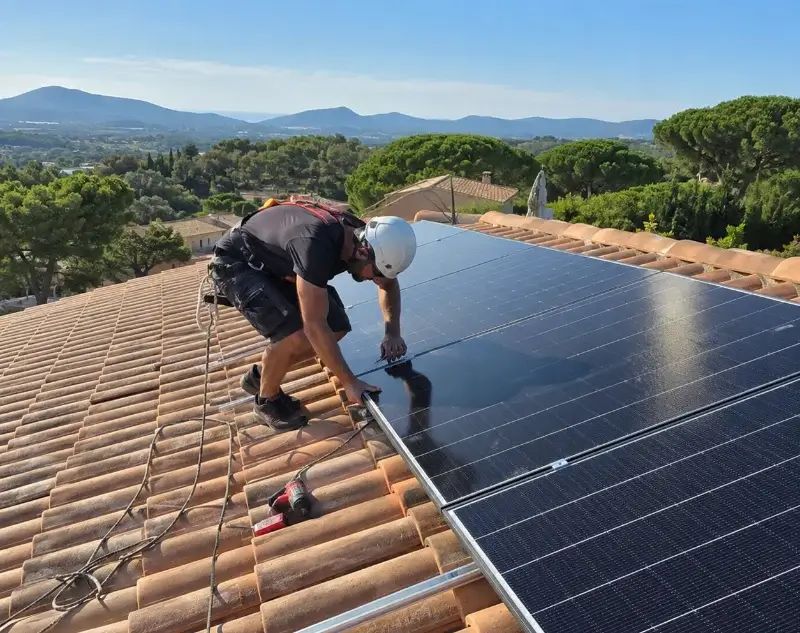 Installateur panneaux solaires Roquebrun — pose photovoltaïque sur toiture