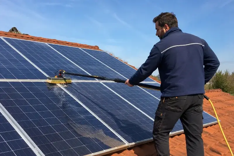 Nettoyage et entretien de panneaux solaires à Roquebrun